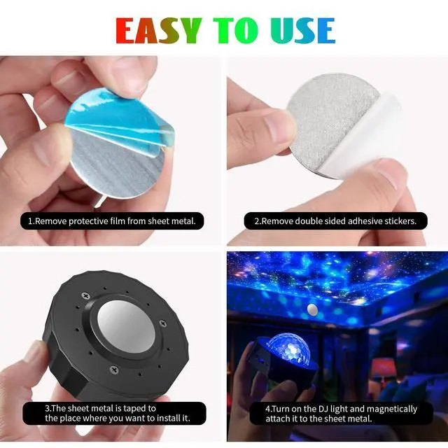 Alt view image 6 of 7 - Car Disco Ball Light with 2 Modes (Sound Activated/Auto Flash) - Magnetic Base, Rechargeable Battery & USB Cable, Vehicle Party Lights for Interior Decor(Black)
