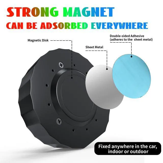 Alt view image 5 of 7 - Car Disco Ball Light with 2 Modes (Sound Activated/Auto Flash) - Magnetic Base, Rechargeable Battery & USB Cable, Vehicle Party Lights for Interior Decor(Black)