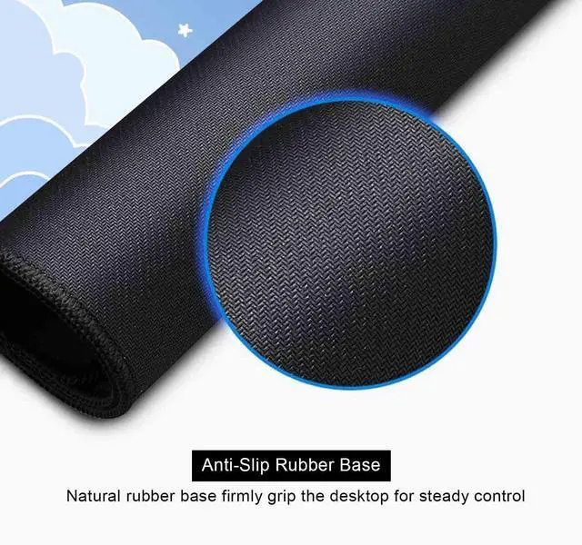 Alt view image 5 of 7 - Cute Pastel Blue Desk Mat, Minimalist Large Gaming Mouse Pad Mousepad for Laplop, Kawaii Anime Desk Pad, Gradient White Clouds Computer Pads, Aesthetic Stars Moon Deskpad, 31.5 X 11.8 Inch
