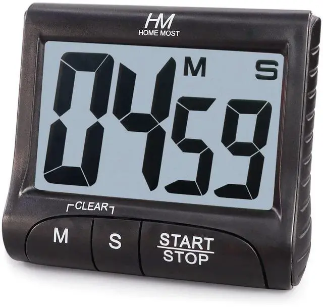 Main image of 3" Large Display Kitchen Timer - Digital Timer Magnetic Back Loud Alarm On A Rope- Black Cooking Timers For Kitchen Teachers Students Games Kids Meetings -Sports Timers For Workouts Exercise