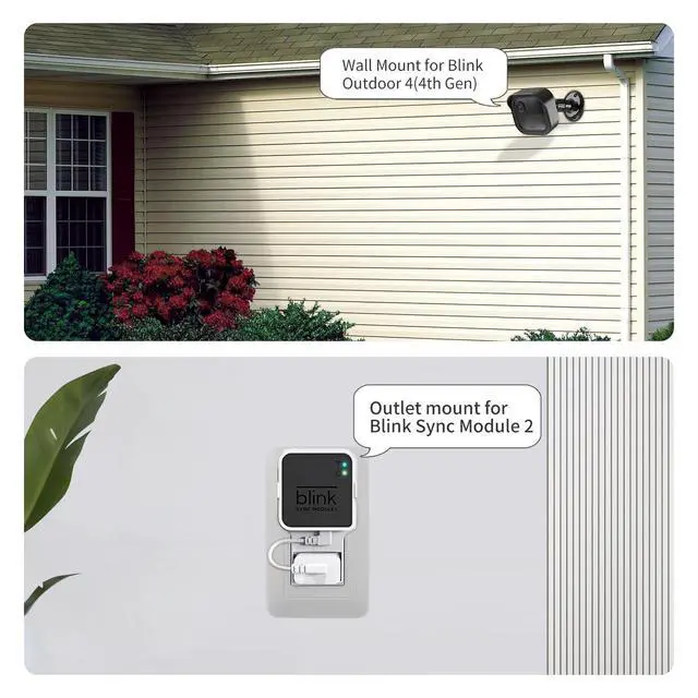 Alt view image 6 of 7 - 3 Pack Wall Mount for Blink Outdoor 4 (4th Gen) and Outdoor (3rd Gen), Weatherproof Protective Housing and 360 Degree Adjustable Mounting Bracket with Blink Sync Module 2 Mount (Black)