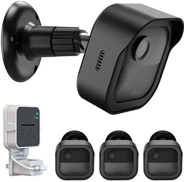 Main image of 3 Pack Wall Mount for Blink Outdoor 4 (4th Gen) and Outdoor (3rd Gen), Weatherproof Protective Housing and 360 Degree Adjustable Mounting Bracket with Blink Sync Module 2 Mount (Black)