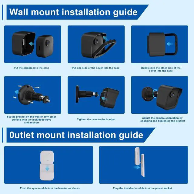 Alt view image 6 of 7 - Outdoor Camera Surveillance Mount for Blink-3 Pack, Weatherproof Protective Housing and 360 Degree Adjustable Mount for Blink Outdoor 4th & 3rd Gen Cam with a Sync Module XR Mount