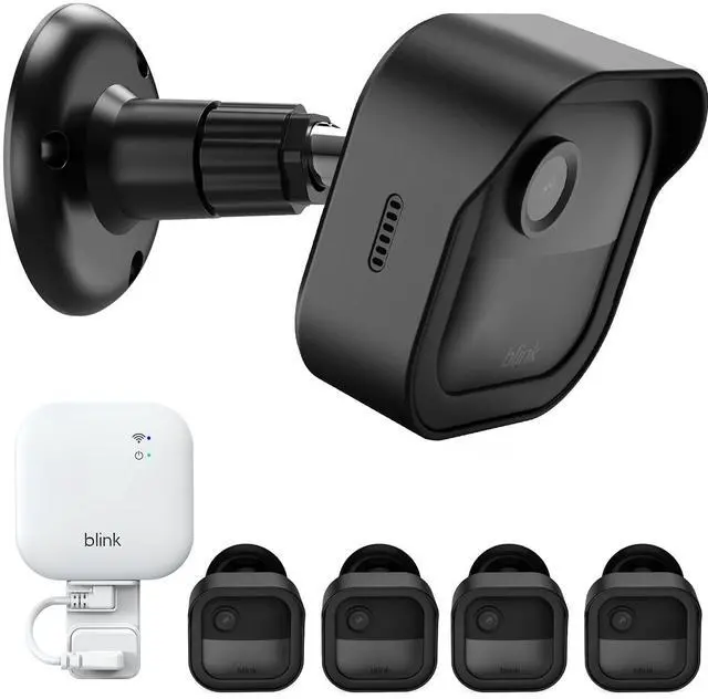 Main image of Wall Mount for Blink Outdoor 4 (4th Gen) and Outdoor (3rd Gen), 4 Pack Weatherproof Protective Housing and 360 Degree Adjustable Mounting with Blink Sync Module Mount (Camera Not Included, Black)