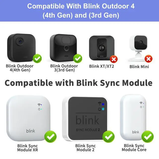 Alt view image 2 of 7 - Wall Mount for Blink Outdoor 4 (4th Gen) and Outdoor (3rd Gen), 4 Pack Weatherproof Protective Housing and 360 Degree Adjustable Mounting with Blink Sync Module Mount (Camera Not Included, Black)