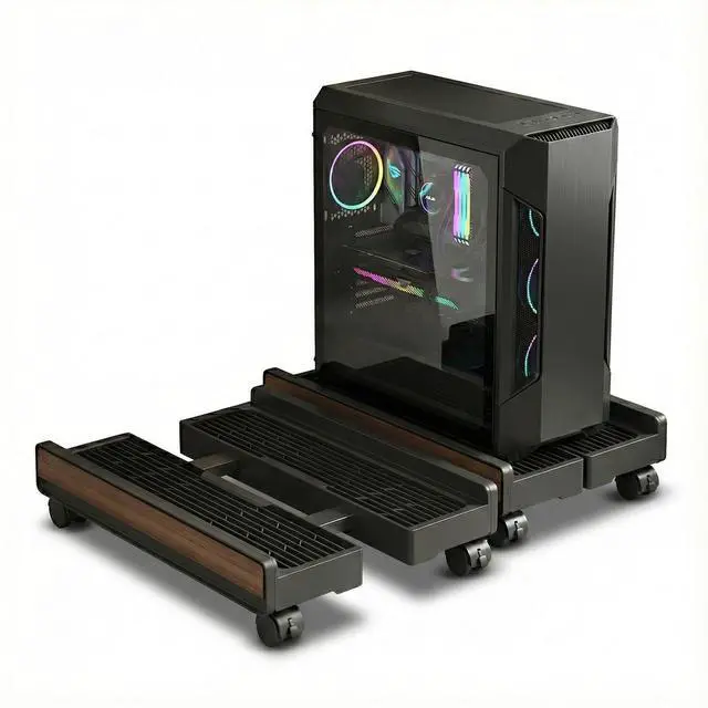 Main image of Adjustable CPU Stand,Ventilated PC Stand for Floor/Carpet/Under Desk, 110LBS Computer Tower Stand with Locking Caster Wheels, Fits Most Gaming/Desktop PCs, Rolling Cart for Office,Gamers & Students