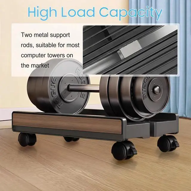 Alt view image 4 of 7 - Adjustable Mobile Computer Tower Stand, Ventilated CPU Stand with Locking Caster Wheels, Fits Most Computer Towers, Under Desk Floor PC Cart, Universal PC Holder for Office, Students & Gamers (Black)