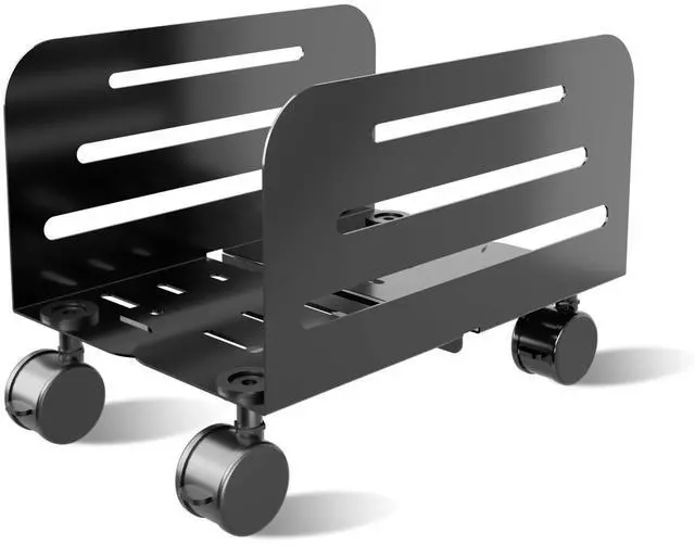 Main image of Computer Tower Stand,Mobile CPU Rolling Stand, 5.5 to 9.8 inch Wide Adjustable Mobile Cart Holder with Locking Caster Wheels,Gaming PC Holder,Steel Rolling Cart,Black(ZJJ005)