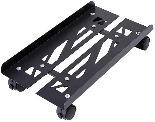 Main image of Mobile PC Stand, Adjustable Metal Computer Tower Stand, PC Floor Stand with 4 Locking Caster Wheels, PC Tower Stand, CPU Holder, PC Cart PC Riser Fits Most PC for Gaming Office Desk