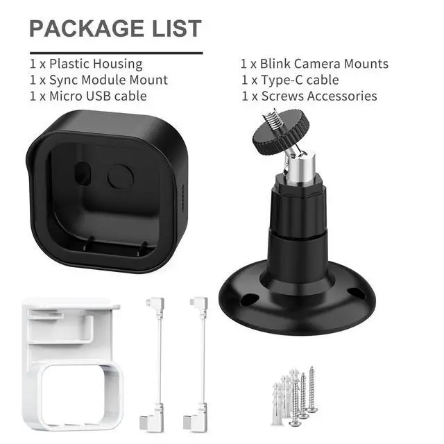 Alt view image 7 of 7 - Blink Outdoor 4th Gen Camera Mount, 1 Pack Weatherproof Protective Cover and 360 Degrees Adjustable Mounting with Sync Module Mount for Blink Module