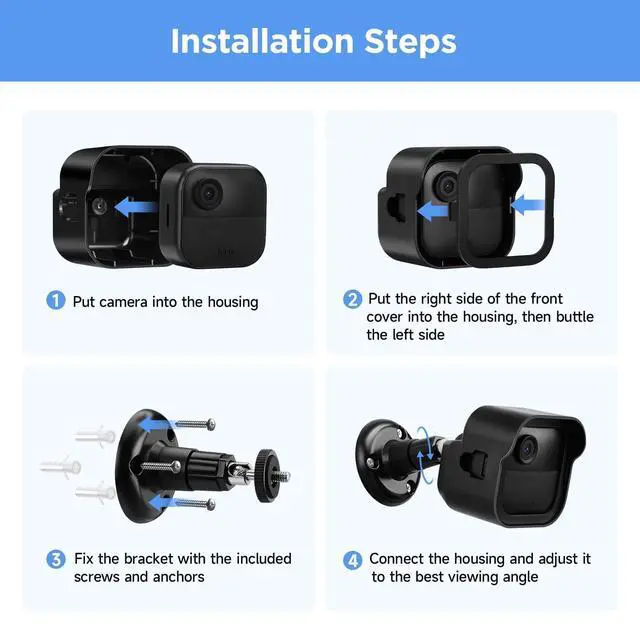 Alt view image 5 of 7 - Blink Outdoor Camera Mount 4th Gen (3 Pack) - 360° Adjustable Weatherproof Bracket with Sync Module Holder for Home Security, Easy Installation (Camera Not Included)