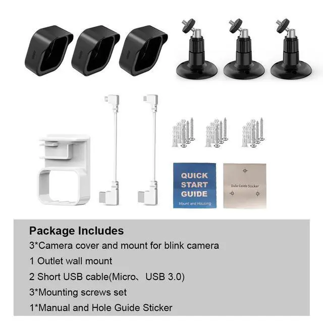 Alt view image 7 of 7 - All-new Blink Outdoor Camera Mount for Blink Outdoor 4/ 3rd Gen/Outdoor 2K+ Camera, 360 Degree Adjustable Wall Mount with Blink Sync Module Wall Mount, Blink Camera Not Included (3Pack, Black)