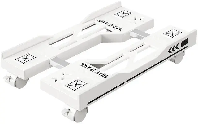 Main image of Adjustable Computer Tower Stand, Mobile PC Stand for Floor with 4 Locking Caster Wheels Fits Most PC, Under Desk CPU Holder for Office, Gamers and Students (White)