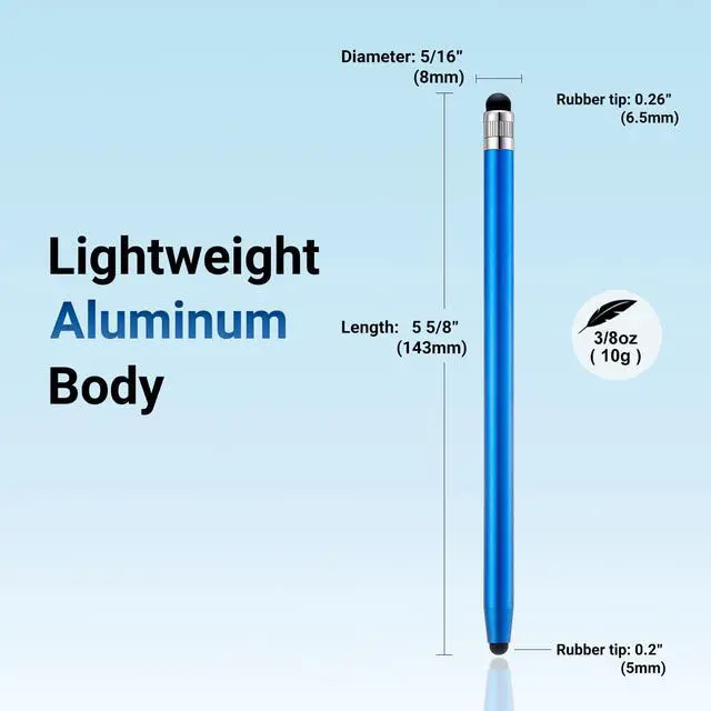 Alt view image 4 of 5 - 12Pcs Blue Stylus Pen for Touchscreen, 2-in-1 High Precision & Sensitivity Stylus Pen for iPhone/iPad/Android Smartphones and Tablets Compatible with All Touch Screens