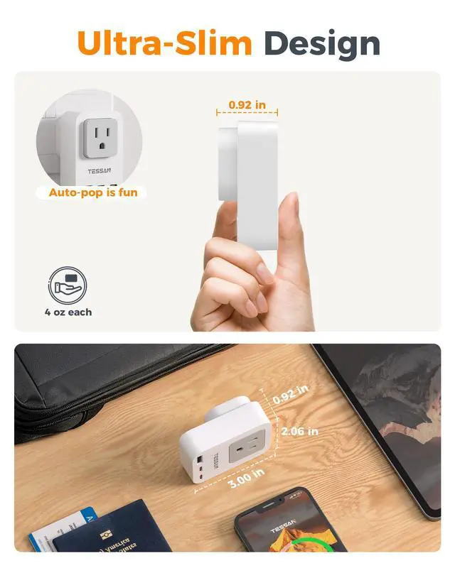 Alt view image 4 of 7 - US to UK Plug Adapter PD 20W, 2 Pack Ultra Thin UK Adapters for Travel with 3 USB Ports (2 USB C), Type G Power Adaptor for USA to Ireland Scotland Dubai Hong Kong England British Kenya London