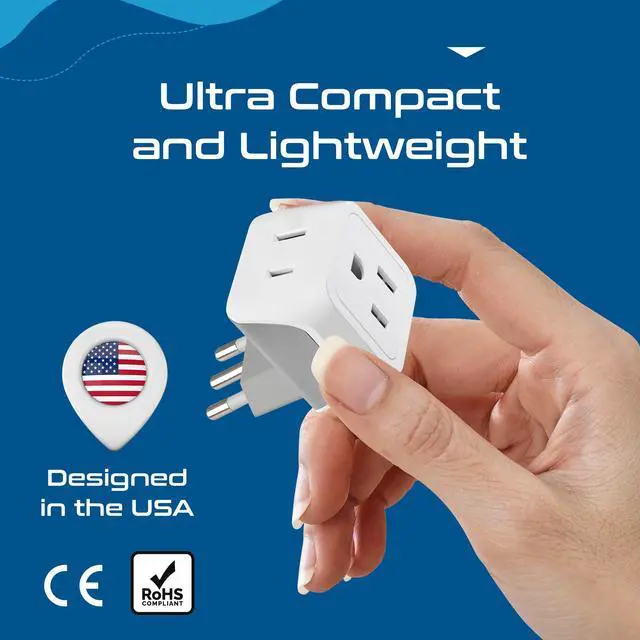 Alt view image 4 of 7 - European Plug Adapter 4 Pack Set, USA to Europe, Italy, Germany, England, Spain, Italy, Iceland, France (Type C, E/F, G, L) - for Your Cell Phones, Tablets, iPhone, Camera (CT-EU-4SET)