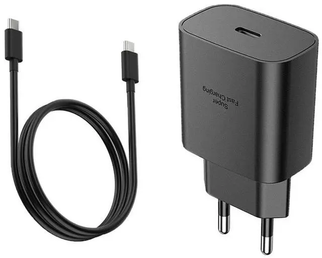 Main image of 25W Europe USB Type C Super Fast Wall Charger European Travel Adapter Block for Samsung Galaxy S26 S25 S24 S23 S22 S21 Ultra Plus A25 A15 A53 A52 iPhone Pixel Euro EU International PD/PPS 6.6ft Cable