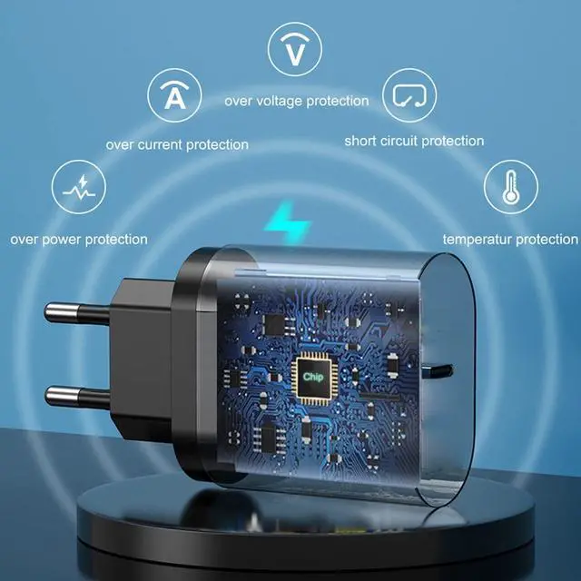 Alt view image 5 of 7 - 25W Europe USB Type C Super Fast Wall Charger European Travel Adapter Block for Samsung Galaxy S26 S25 S24 S23 S22 S21 Ultra Plus A25 A15 A53 A52 iPhone Pixel Euro EU International PD/PPS 6.6ft Cable