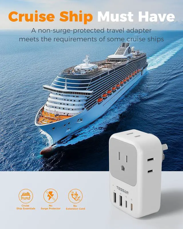 Alt view image 7 of 7 - Australia New Zealand Power Adapter PD 20W, Type I Travel Plug Adaptor with 4 Electrical Outlets 4 USB Ports (2 USB-C) for US to Fiji Australian AU Argentina China Solomon Uruguay Tonga