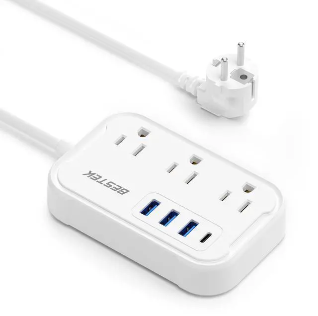 Main image of European Travel Plug Adapter - US to Europe Plug Adapter with 3 AC Outlets and 4 USB(1 PD20W) Type E/F - International Travel Adapter for USA to Germany France Spain Italy Iceland