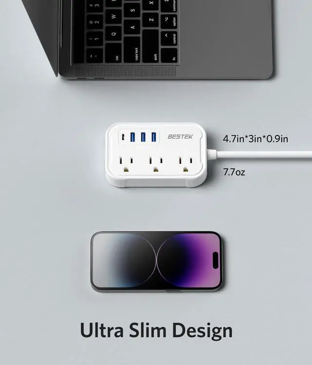 Alt view image 6 of 7 - European Travel Plug Adapter - US to Europe Plug Adapter with 3 AC Outlets and 4 USB(1 PD20W) Type E/F - International Travel Adapter for USA to Germany France Spain Italy Iceland
