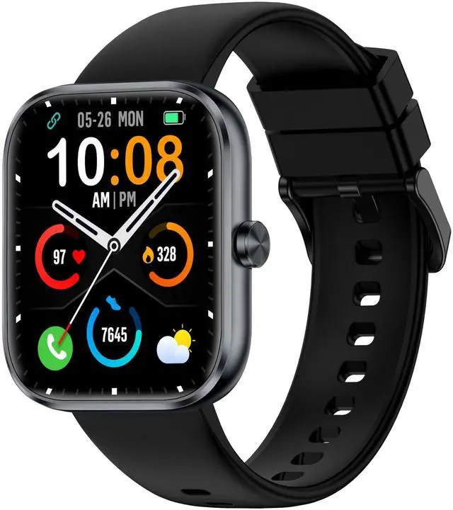 Main image of Smart Watch for Men Women, 1.83" HD Touchscreen Fitness Watch with Bluetooth Call&Message Notifications, 110+Sport Modes, 24/7 Heart Rate/Sleep Monitor, IP68 Waterproof Fitness Tracker, Deep Black
