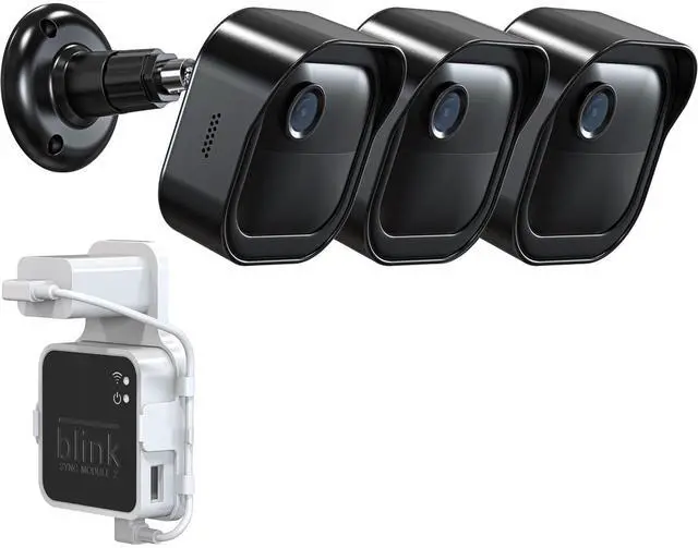 Main image of All-New Blink Outdoor 4 Camera Wall Mount, Weatherproof Protective Housing and 360° Adjustable Mount with Blink Sync Module 2 Mount for 4th 3rd Gen - Blink Camera Not Included (3 Pack, Black)