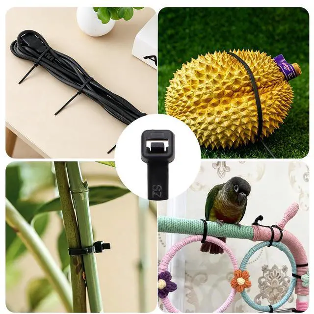 Alt view image 6 of 7 - Black Zip Ties Assorted Sizes 4+6+8+12+14+18 inch, 500 Pack Cable Ties, UV-Resistant Zipties, Multi-Purpose for Home, Office, Garage & Cable Management, SiKuLin