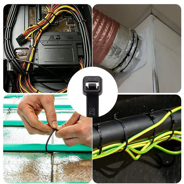 Alt view image 7 of 7 - Black Zip Ties Assorted Sizes 4+6+8+12+14+18 inch, 500 Pack Cable Ties, UV-Resistant Zipties, Multi-Purpose for Home, Office, Garage & Cable Management, SiKuLin