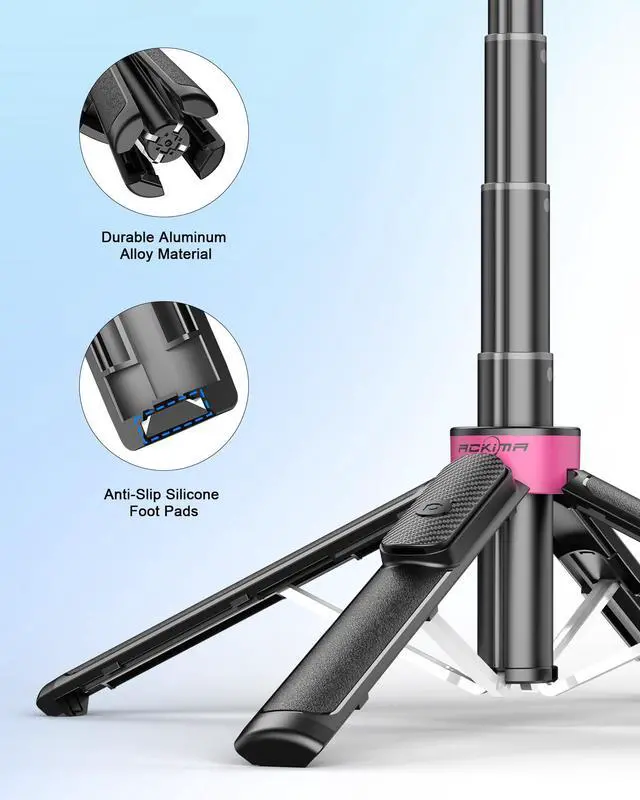 Alt view image 5 of 7 - 3-in-1 Magnetic Selfie Stick Tripod for iPhone, 37'' 360° Rotation Phone Tripod with Wireless Remote, 4-Leg Extendable Phone Tripod for Hands-Free Video Recording,Gym,Selfies,Travel Tripods
