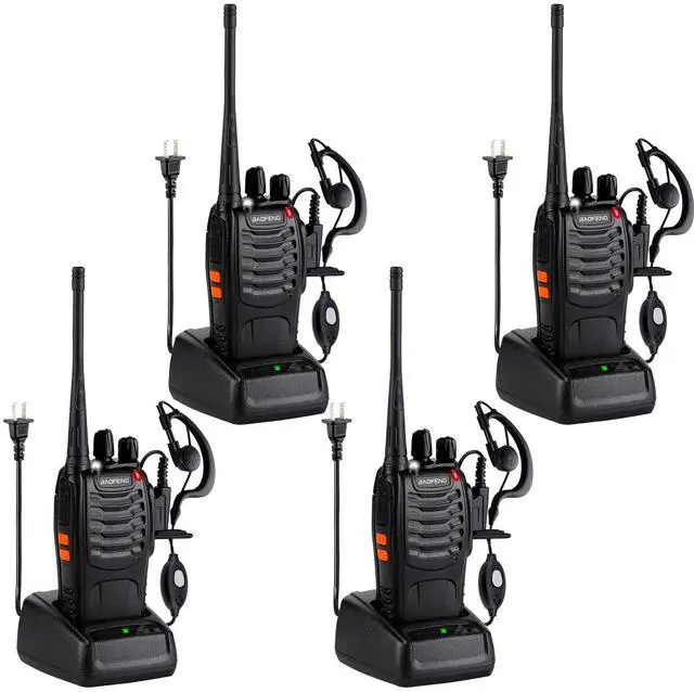 Main image of Walkie Talkies 888S Rechargeable Long Range with Earpieces for Adults, 16 Channel Professional Radio Handheld Two Way Radios Li-ion Battery and Charger Included (4pack with 4 earpiece)
