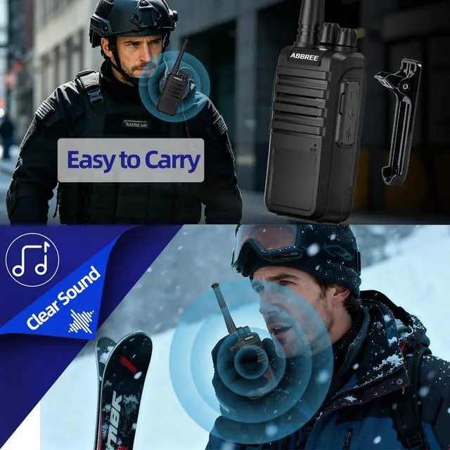 Alt view image 3 of 7 - Walkie Talkies Long Range for Adults with Earpieces,Rechargeable Portable Family Walky Talky Handheld VOX Two Way Radios With1500mAh Battery and USB-C Charger for Hiking Camping Cruise,4 Pack