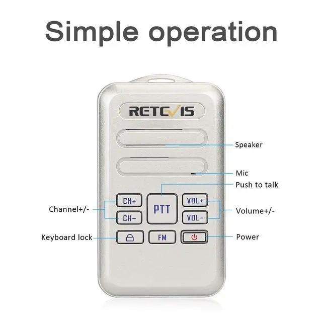 Alt view image 2 of 7 - RT20 Walkie Talkies for Adults, Wearable Small Walkie Talkie for Seniors Elderly, Loud Sound, FM, Compact Mini 2 Way Radios for Healthcare Hospital Biking Camping Skiing Gift(3 Pack)
