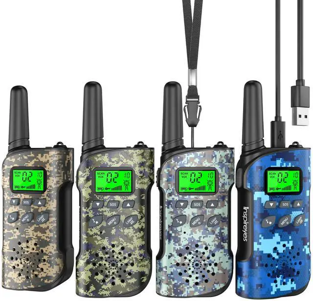 Main image of Walkie Talkies for Kids, Rechargeable Long Range 4 Pack, Camouflage Kids Toys for Boys Girls Ages 3-12, 2 Way Radio Toy, Outdoor Adventure Toys, Camping Hiking Gear, Birthday Gifts for Kids