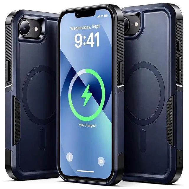 Main image of for iPhone 17e/iPhone 16e Case, Heavy Duty Protection, 2-Layer Military Grade Drop Protection, Compatible with MagSafe Shockproof Cover Rugged Durable Phone Case for 17e/16e (6.1) Blue