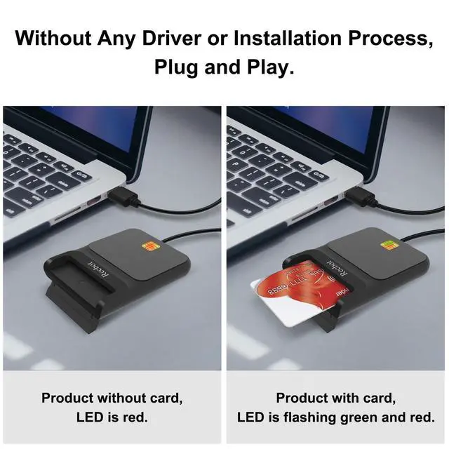 Alt view image 4 of 7 - CAC Reader Military, CAC Card Reader Military, DOD Military USB Common Access CAC Smart Card Reader, Compatible with Windows, Mac OS and Linux