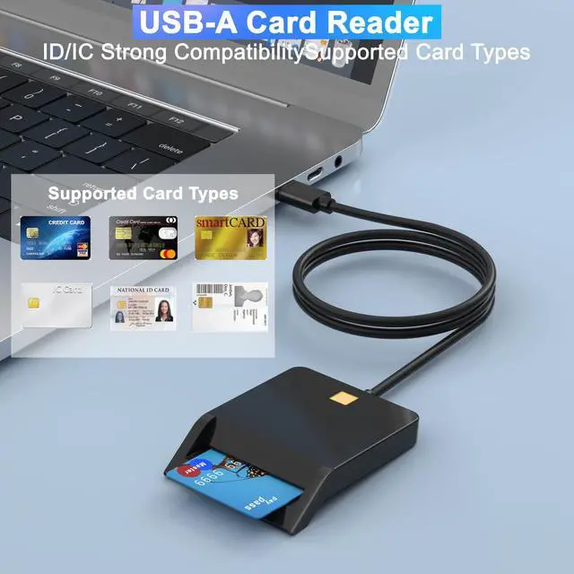 Alt view image 2 of 6 - CAC Reader Military, Smart CAC Card Reader, DOD Military USB-A Common Access CAC Card Reader Compatible with Windows, Mac OS