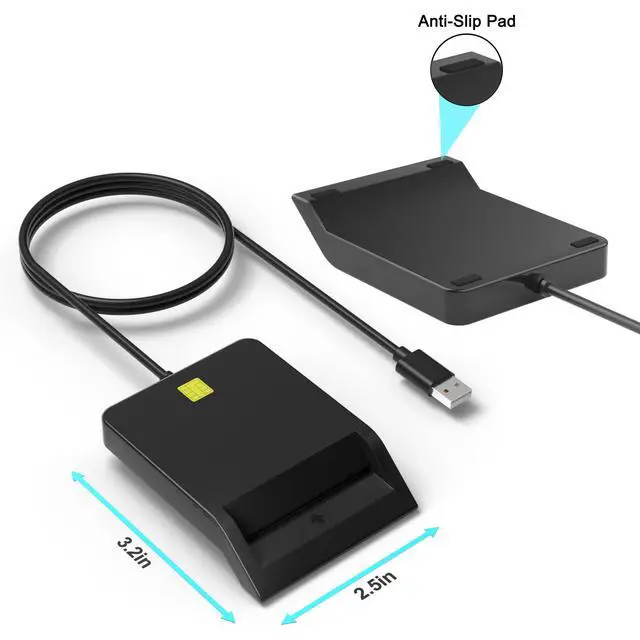 Alt view image 3 of 6 - CAC Reader Military, Smart CAC Card Reader, DOD Military USB-A Common Access CAC Card Reader Compatible with Windows, Mac OS