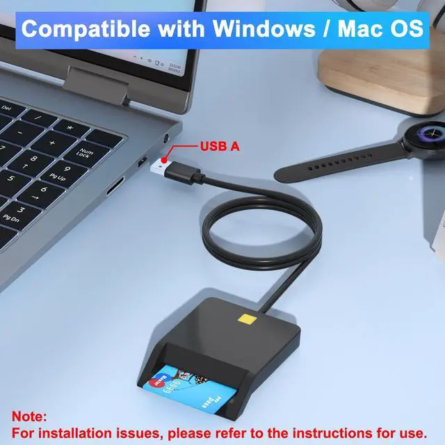 Alt view image 5 of 6 - CAC Reader Military, Smart CAC Card Reader, DOD Military USB-A Common Access CAC Card Reader Compatible with Windows, Mac OS