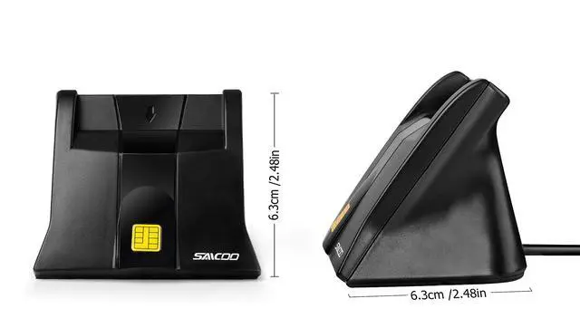 Alt view image 3 of 5 - Type C Smart Card Reader Saicoo DOD Military USB-C Common Access CAC Card Reader, Compatible with Windows (32/64bit) XP/Vista/ 7/8/11, Mac OS X - Vertical Version