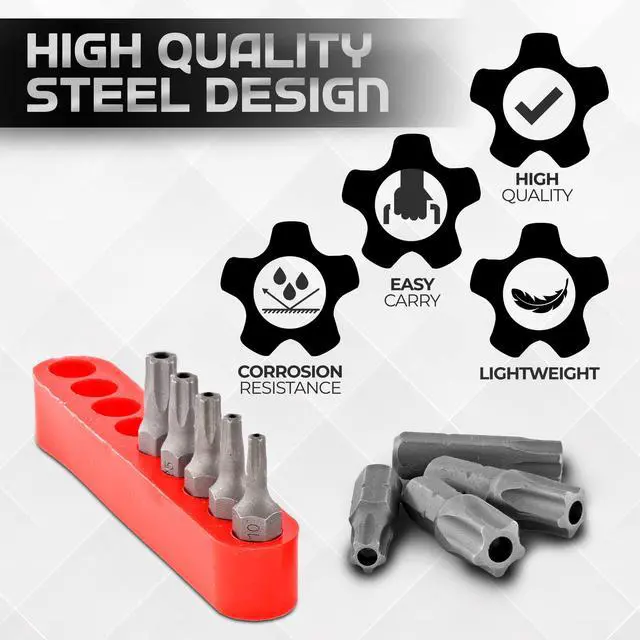 Alt view image 2 of 7 - Torx Plus 5-Point Tamper-Proof Security Bits - 12Pc Torx Star 5 Point, Security Tamper Proof, Driver Bit Set TS7,8,9,10,15,20,25,27,30,40,45,50 Multifunction Damage/Shear Resistant Torque Kit