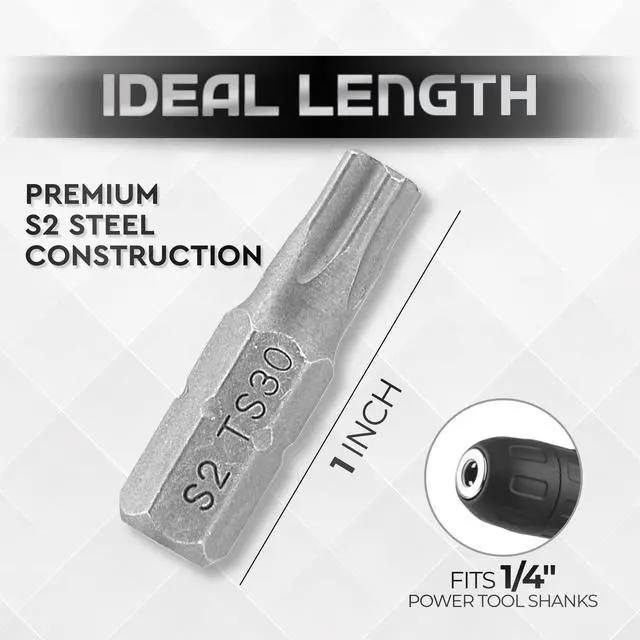 Alt view image 4 of 7 - Torx Plus 5-Point Tamper-Proof Security Bits - 12Pc Torx Star 5 Point, Security Tamper Proof, Driver Bit Set TS7,8,9,10,15,20,25,27,30,40,45,50 Multifunction Damage/Shear Resistant Torque Kit