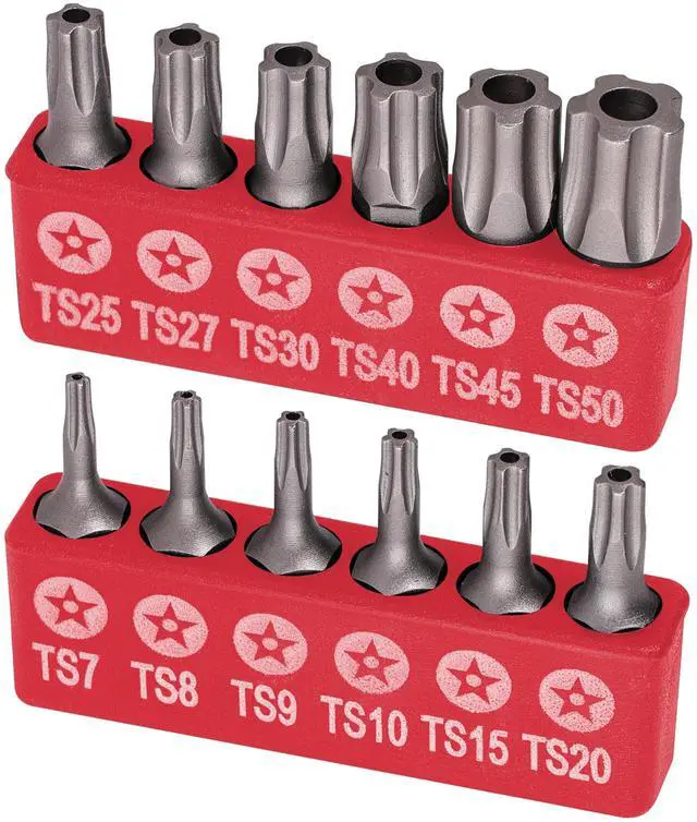 Main image of Torx Plus 5-Point Tamper-Proof Security Bits - 12Pc Torx Star 5 Point, Security Tamper Proof, Driver Bit Set TS7,8,9,10,15,20,25,27,30,40,45,50 Multifunction Damage/Shear Resistant Torque Kit