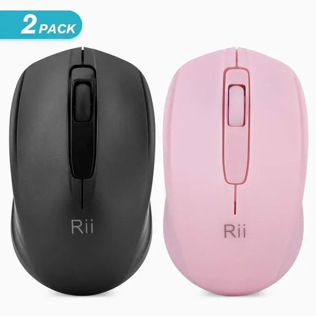 Alt view image 2 of 6 - Wireless Mouse,2.4G Portable Computer Mice for PC, Laptop, Windows,Office Included Wireless USB dongle (Black+Pink)