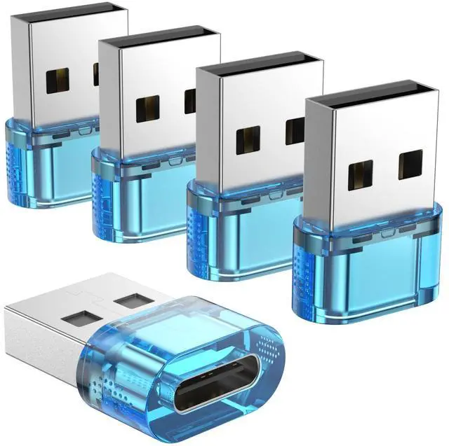 Main image of USB Male to Type C Adapter 5 Packs,USB to USB C Super Fast Charging Transfer and OTG Function, A to C Adapter Compatible with iPhone15/16/17 Plus Pro Max/iPad Pro Air 4 Mini 6 etc