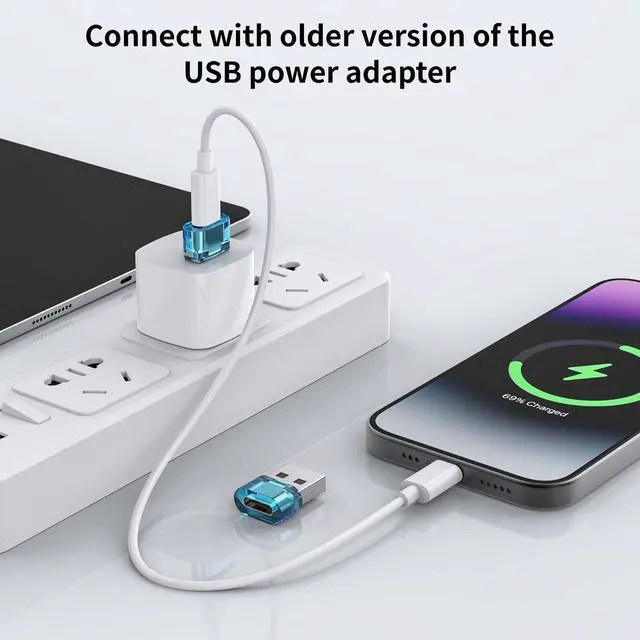 Alt view image 3 of 6 - USB Male to Type C Adapter 5 Packs,USB to USB C Super Fast Charging Transfer and OTG Function, A to C Adapter Compatible with iPhone15/16/17 Plus Pro Max/iPad Pro Air 4 Mini 6 etc