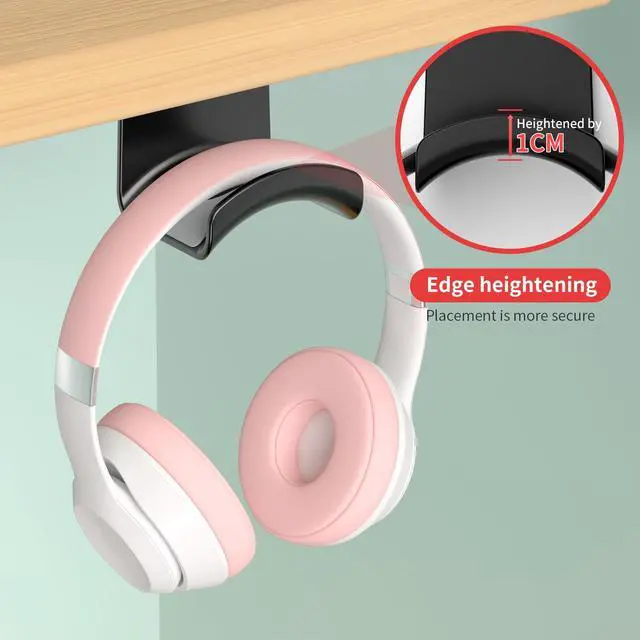Alt view image 4 of 7 - Game Headphone Stand for Desk Mini Headphone Hanger Holder with Strong Adhesive Game Headset Stand Headphone Holder-Under Desk