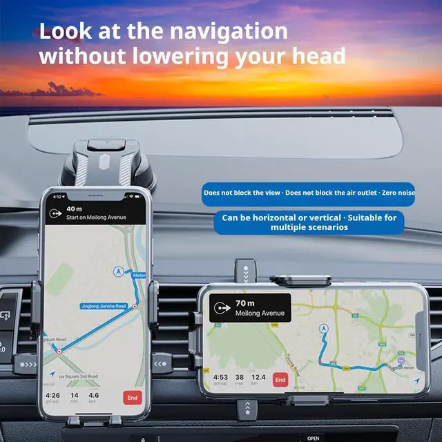 Alt view image 4 of 7 - Car Phone Holder Mount Phone Mount for Car Windshield Dashboard Air Vent Universal Hands Free Automobile Cell Phone Holder Fit for iPhone 17 Pro Max 16 15 14 13 Android