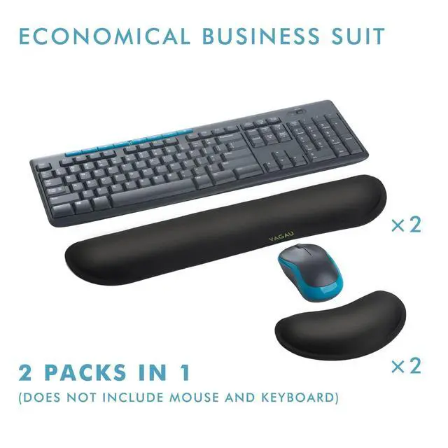 Alt view image 7 of 7 - Premium Keyboard Wrist Rest and Mouse Pad Wrist Support, Ergonomic Memory Foam Set for Office, Laptop, Mac, Computer and Gaming, Comfortable Typing &Wrist Pain Relief (2 Pack)