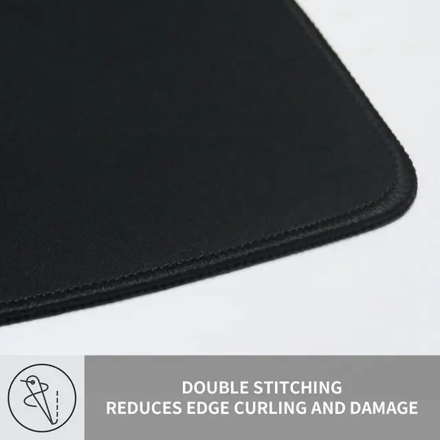 Alt view image 5 of 7 - Desk Mat, Non-Slip Desk Pad Mat Protector, Large Desk Pad for Keyboard and Mouse, Black Desk Mousepad with Stitched Edges, Keyboard Pad for Game, Office(31.5×11.8 Inches)